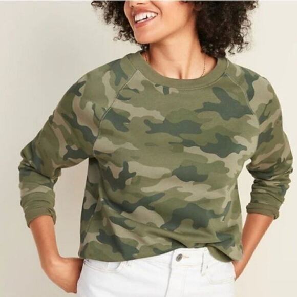 Old Navy Green Camo Vintage Crew-Neck Sweatshirt, Size Small - Picture 9 of 12